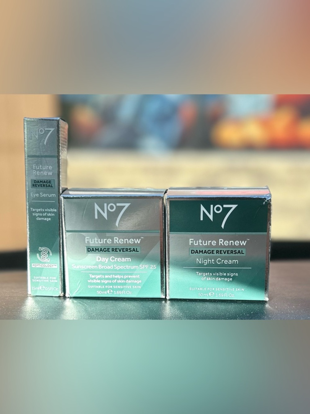 No7 Future Renew Damage Reversal Bundle Night Day Cream Eye Serum NEW